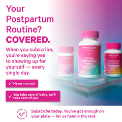 Pink Stork Lactation Probiotic packaging with clear labeling and trust signals.
