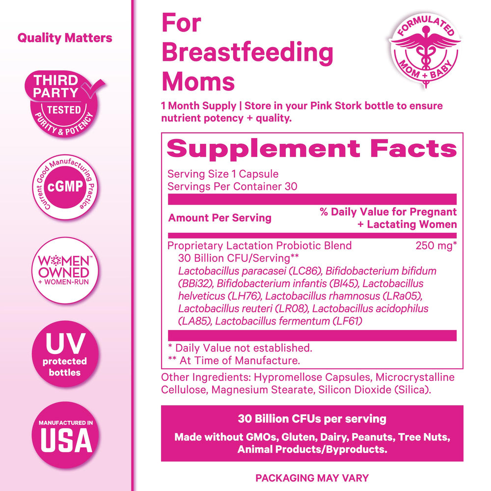 Pink Stork Lactation Probiotic serving with food to aid absorption.