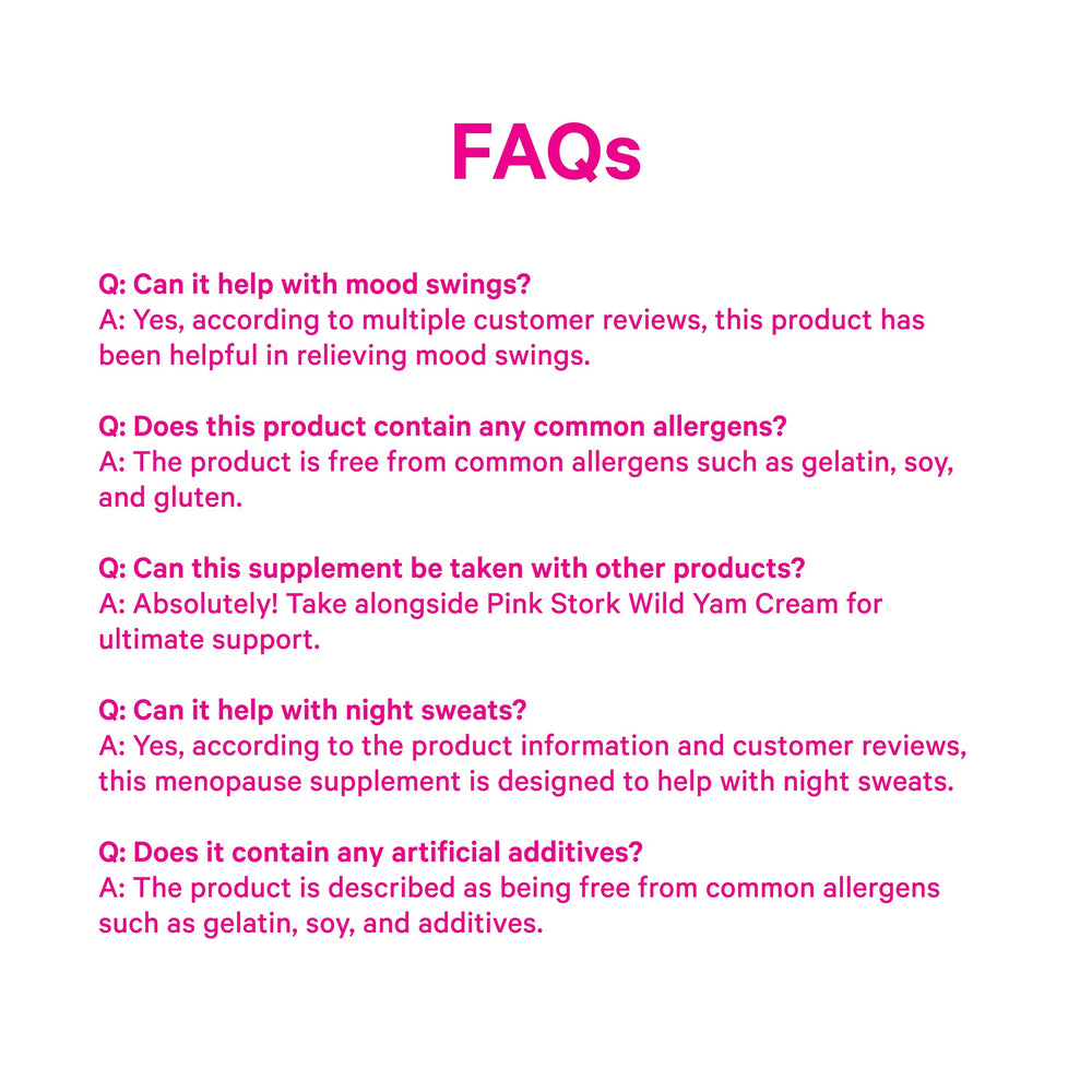 Pink Stork Menopause Support bioperine absorption emphasis highlights improved uptake.