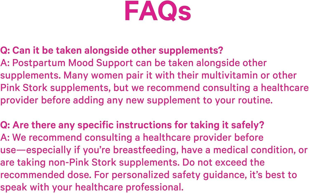 Pink Stork Postpartum Mood Support berry-scented tab close-up.