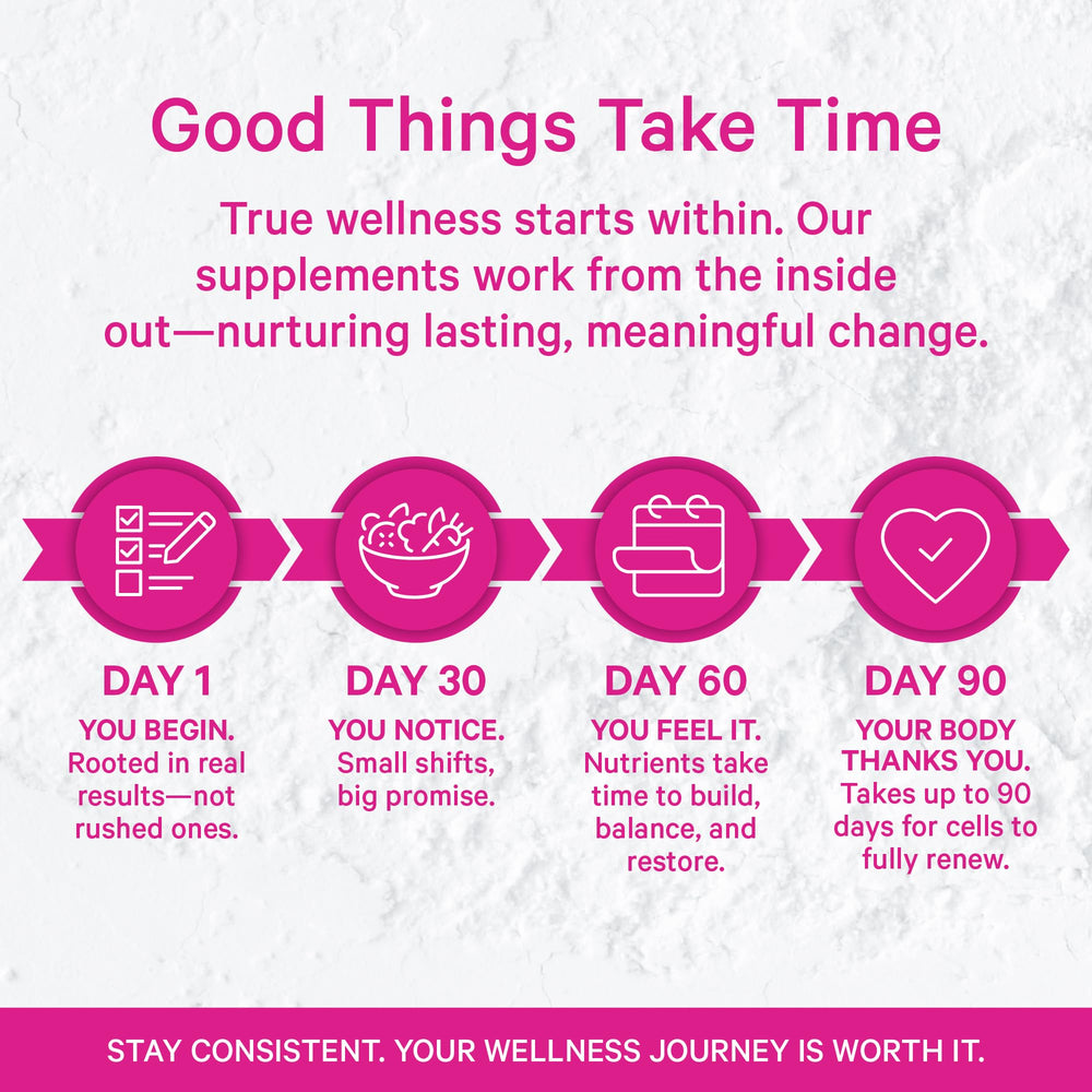 Pink Stork Postpartum Mood Support chamomile visuals for relaxation and focus.