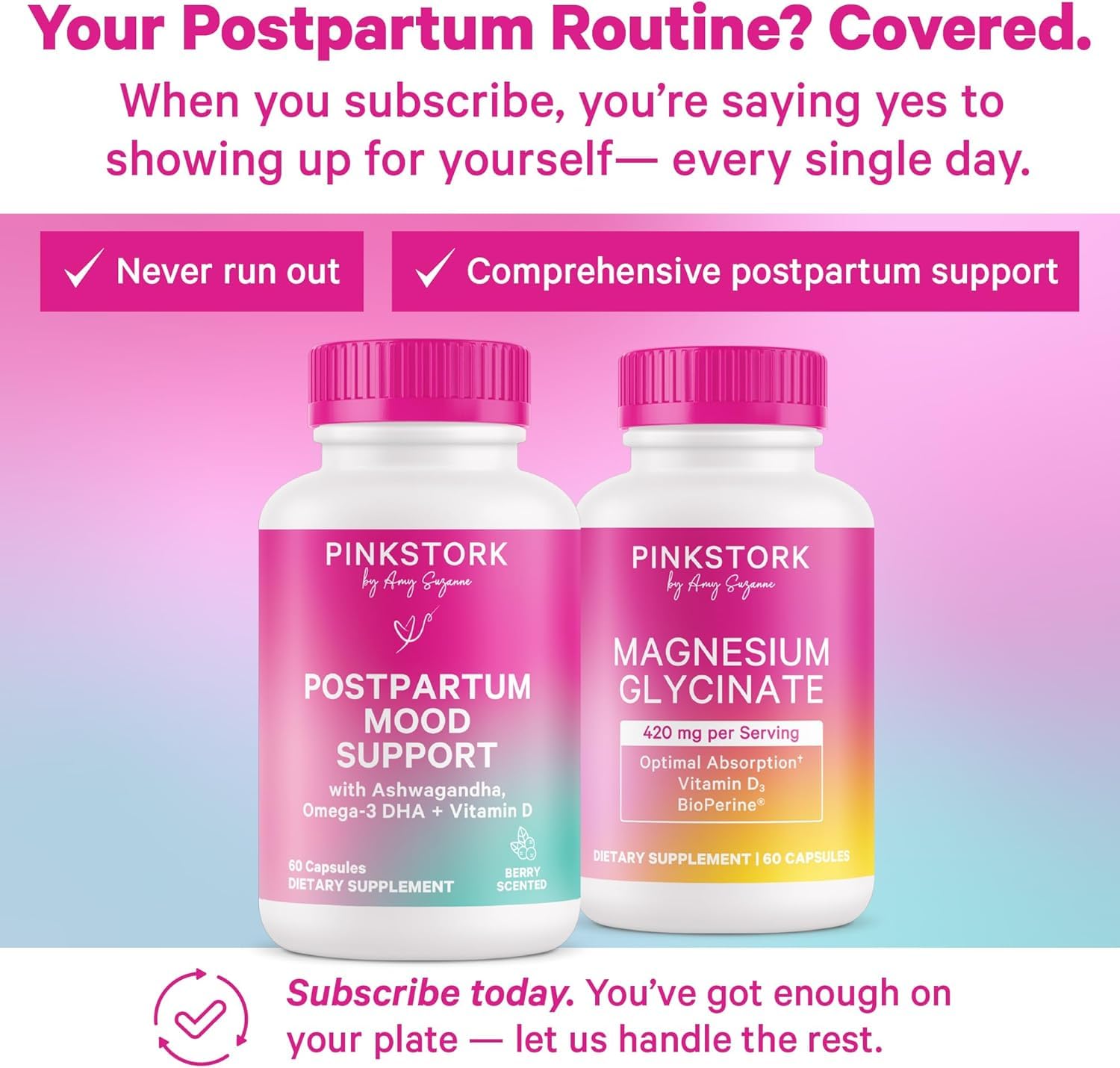 Pink Stork Postpartum Mood Support saffron extract for mood support.