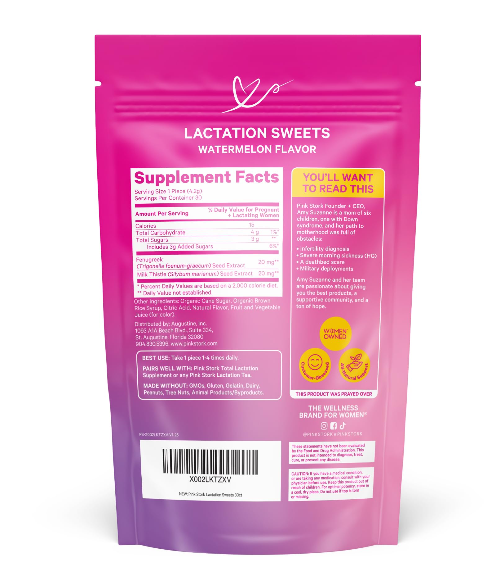 Gluten-free, dairy-free, peanut-free, GMO-free formulation on Pink Stork Lactation Sweets.