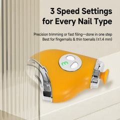 PinkMintCat low-noise motor enables calm nail care for kids and seniors.