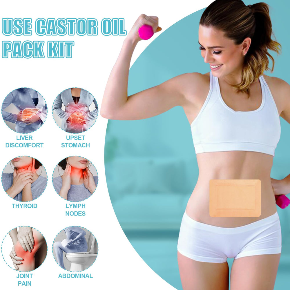 Pinsit castor oil pack wrap application step showing easy use