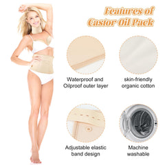 Pinsit castor oil pack wrap neck showing comfortable upper body coverage