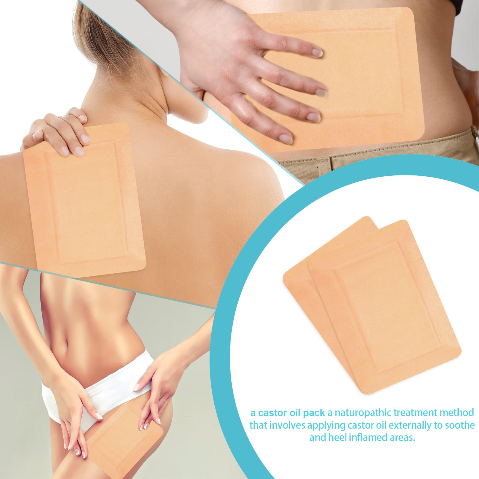 Pinsit castor oil pack wrap packaging image highlights disposable design
