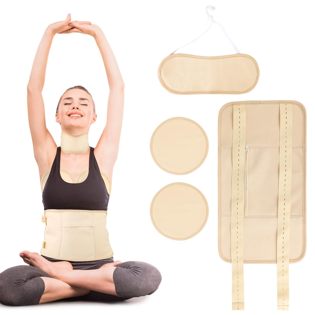 Pinsit castor oil pack wrap waist with adjustable belt for a secure fit and targeted warmth