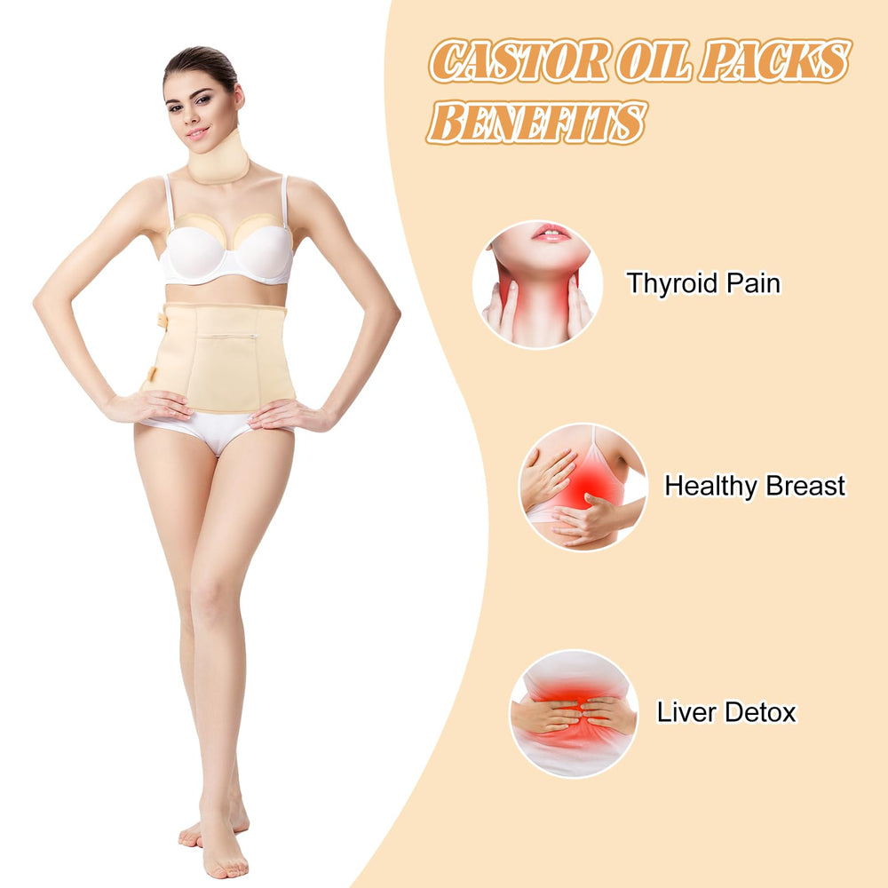 Pinsit castor oil pack wrap waterproof outer layer preventing leaks during use