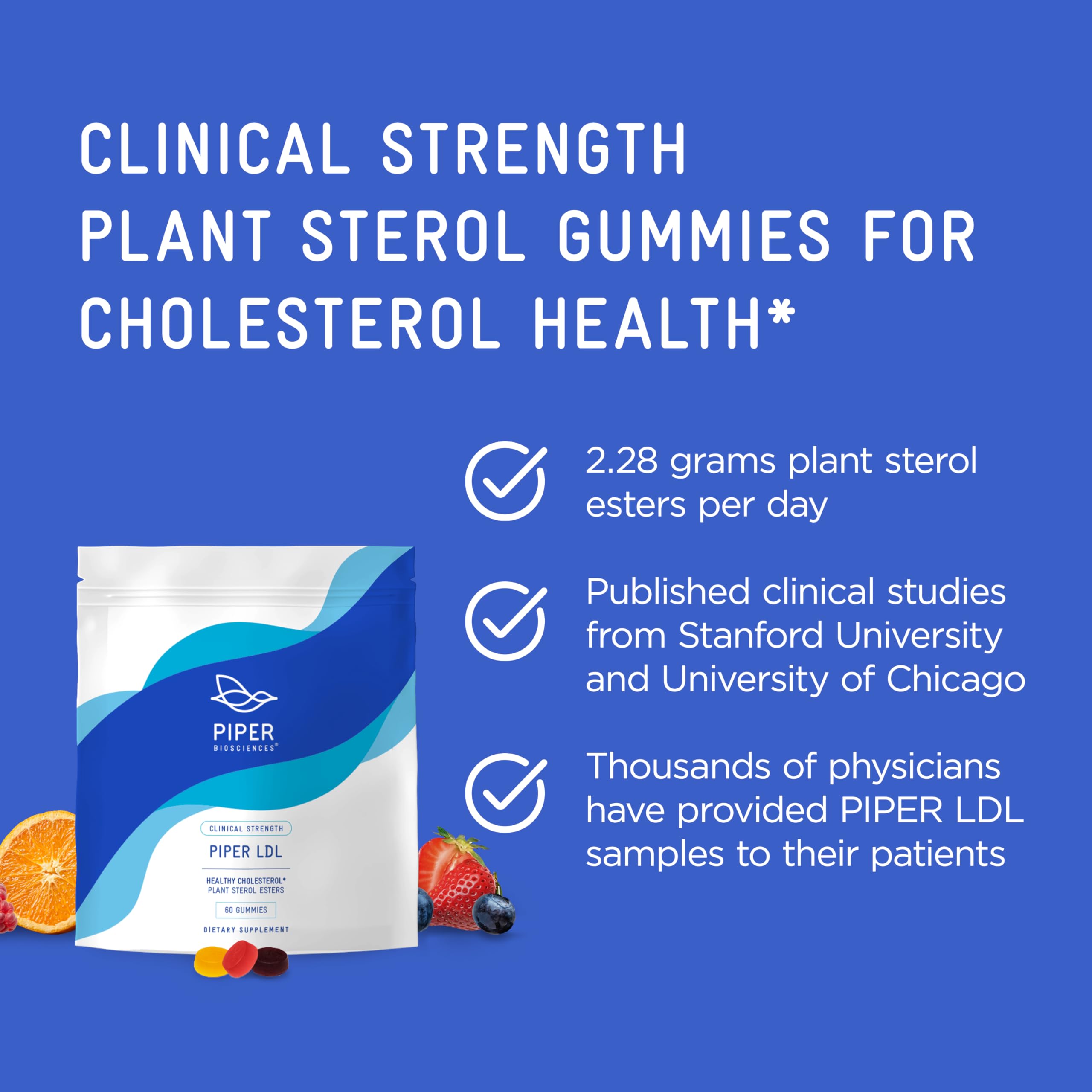 Orange Piper LDL gummy ready for daily consumption.