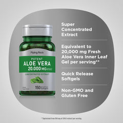 Piping Rock Aloe Vera Capsules packaging shows airtight seal for freshness