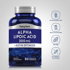Piping Rock Alpha Lipoic Acid bottle back showing supplement details for informed use