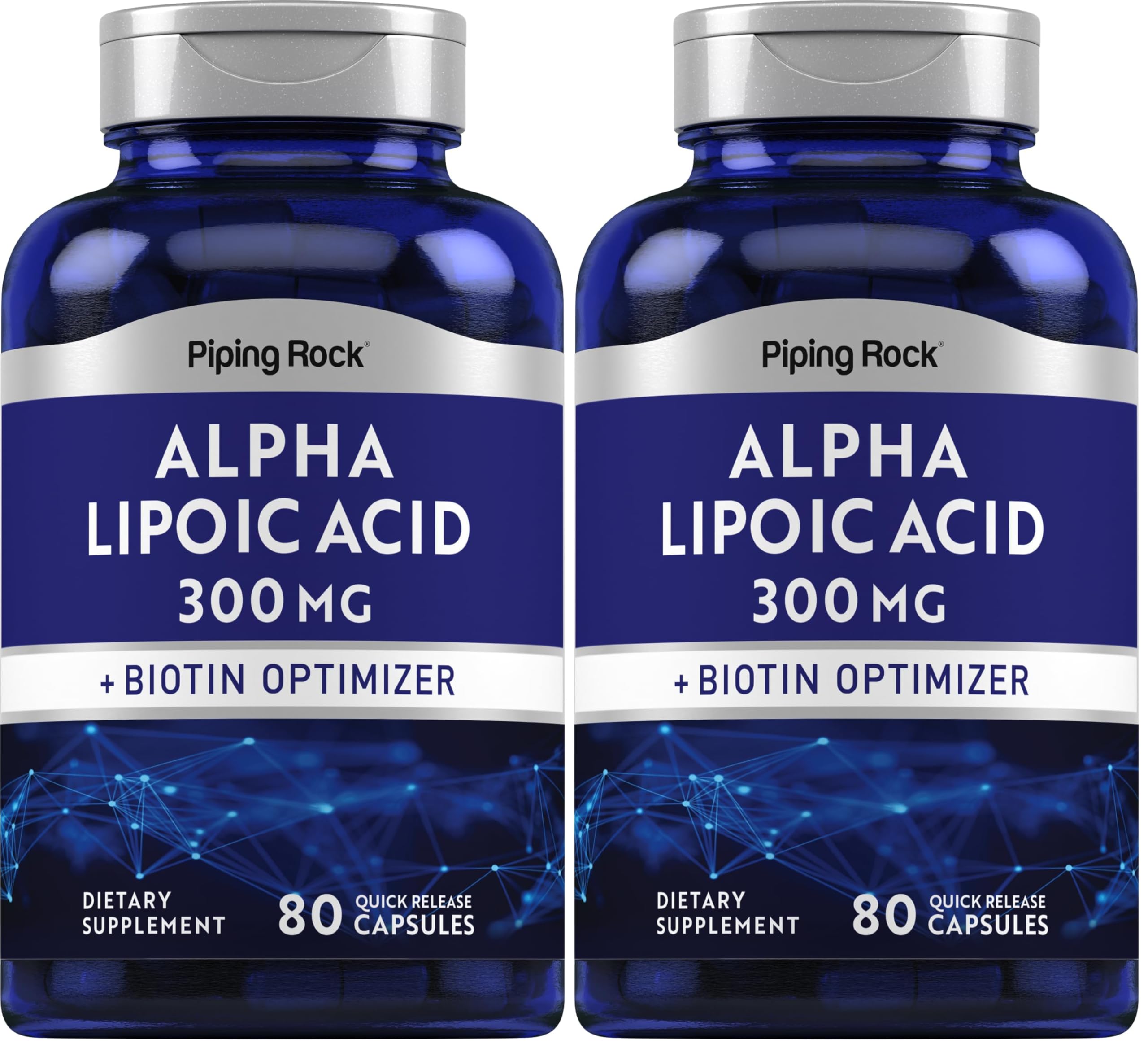 Piping Rock Alpha Lipoic Acid 300mg bottle front for daily wellness support