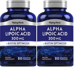 Piping Rock Alpha Lipoic Acid 300mg bottle front for daily wellness support