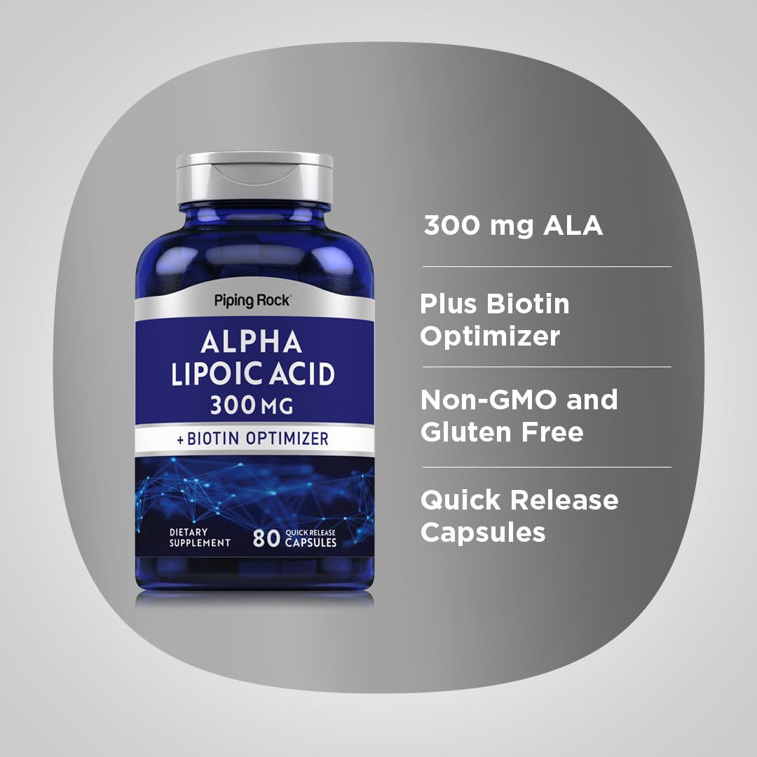 Piping Rock Alpha Lipoic Acid bottle on table for everyday use