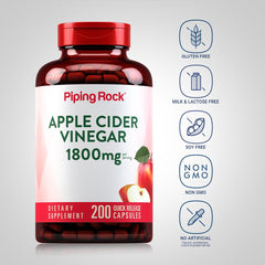 Piping Rock Apple Cider Vinegar capsules pack of 2 highlighting convenience.