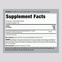 Piping Rock Aronia Berry Capsules label closeup highlights non-GMO and gluten-free features.