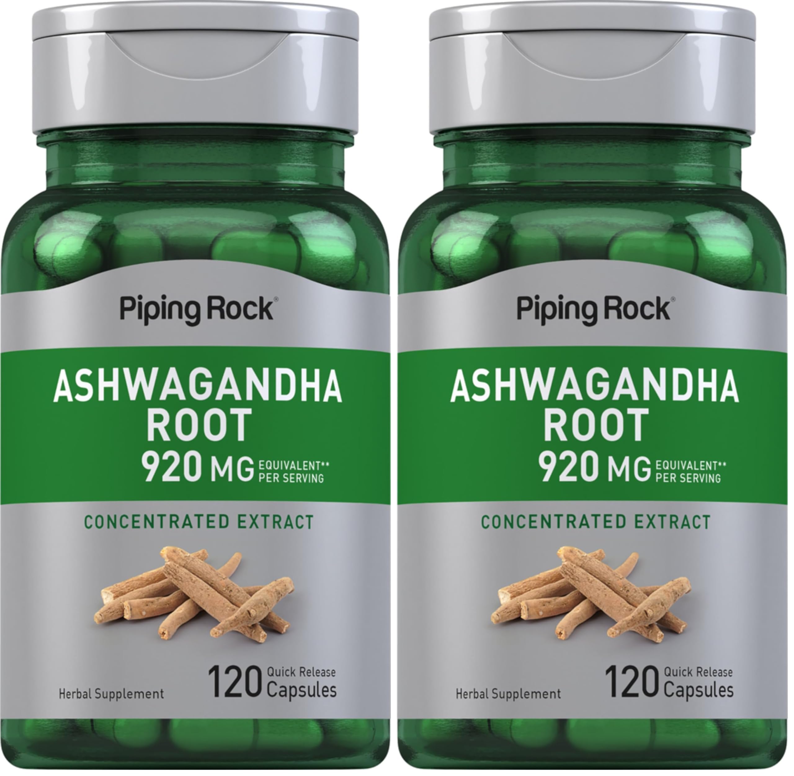 Piping Rock Ashwagandha bottle for daily wellness routine.