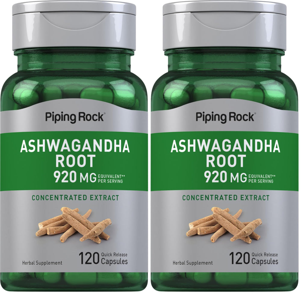 Piping Rock Ashwagandha bottle for daily wellness routine.