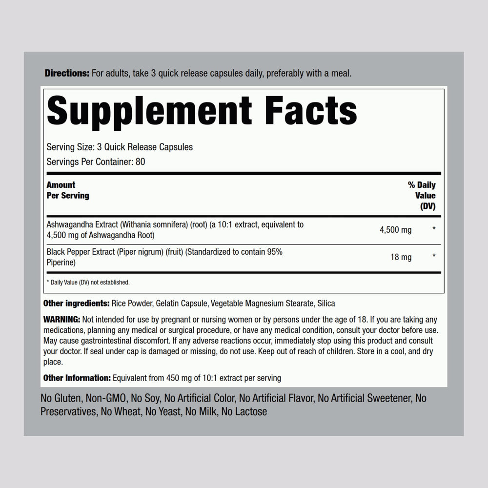 Piping Rock Ashwagandha capsules close-up for easy daily wellness.