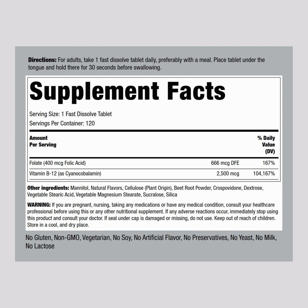 Piping Rock B12 sublingual berry-flavored tablets for quick daily use