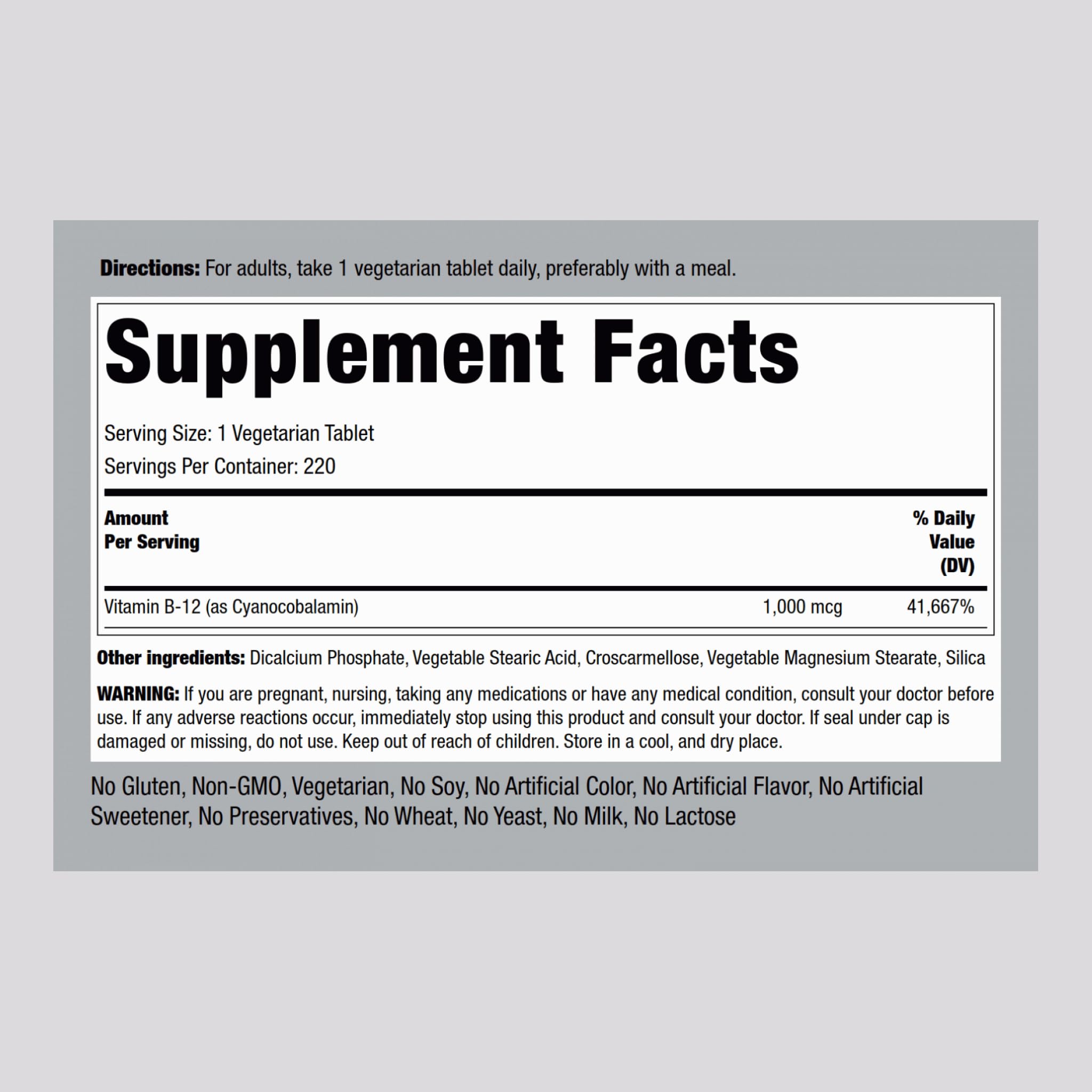 Piping Rock B12 tablets close-up highlighting compact, easy-to-swallow form