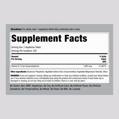 Piping Rock B12 tablets close-up highlighting compact, easy-to-swallow form