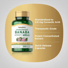 Piping Rock Banaba capsules inside view on a clean countertop
