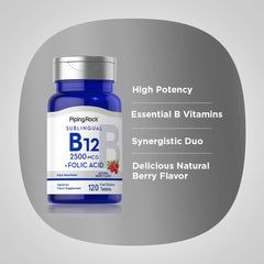 Piping Rock berry-flavor sublingual tabs dissolving quickly on the tongue