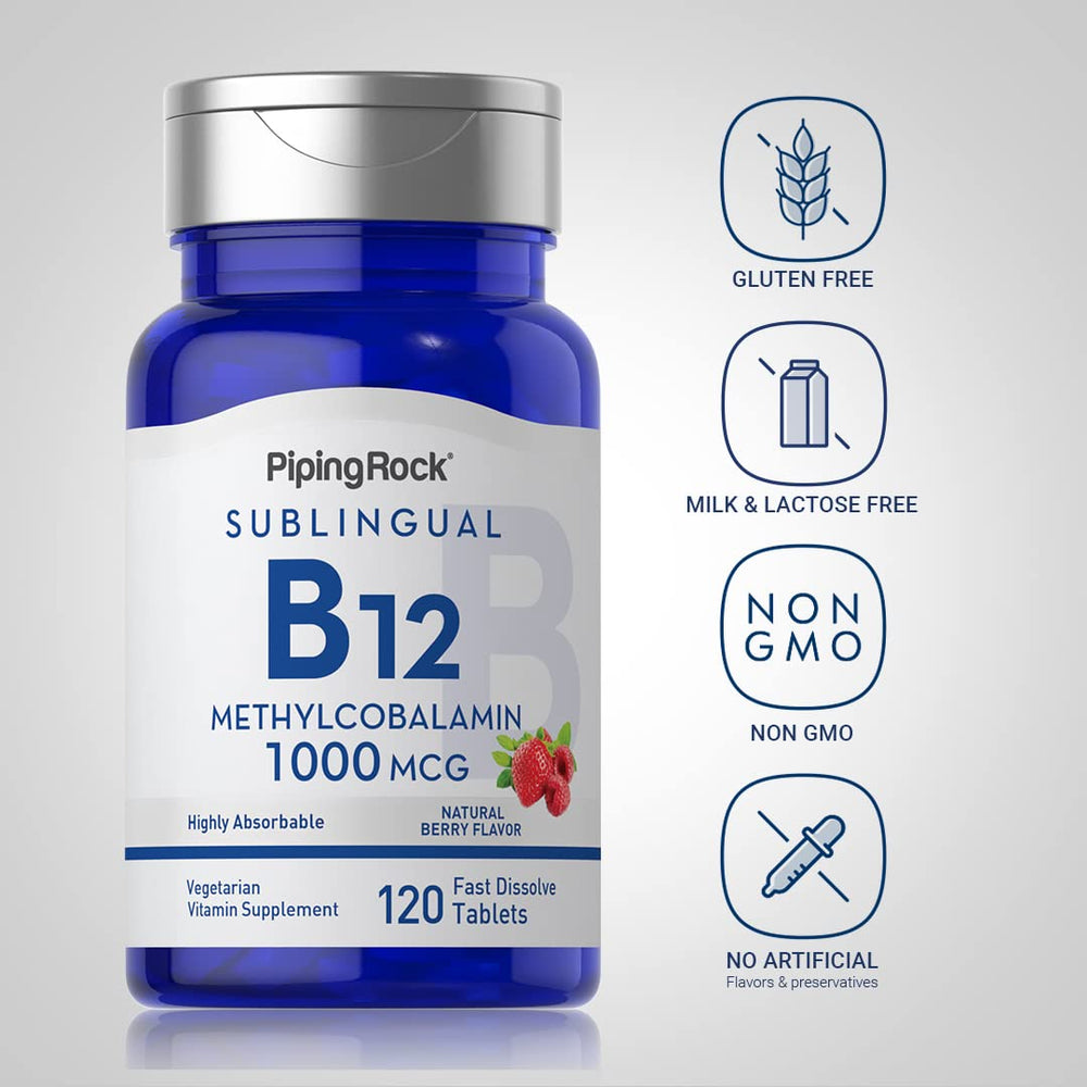 Piping Rock berry flavor sublingual B12 close-up view