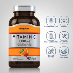 Piping Rock vitamin C with bioflavonoids and rose hips for balanced blend