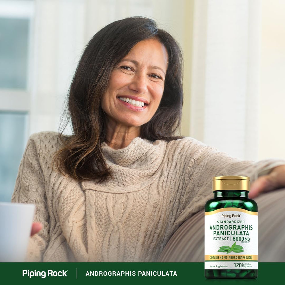 Piping Rock bottle and capsules close-up highlighting easy-to-swallow quick-release capsules.