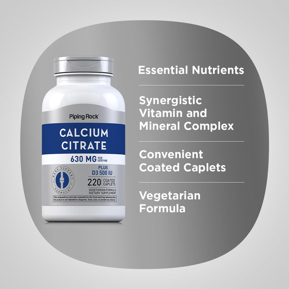 Piping Rock calcium citrate vitamin D3 pack-2 displays value for ongoing use