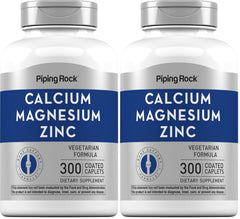 Piping Rock Calcium Magnesium Zinc caplets bottle for daily mineral support