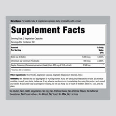Piping Rock cinnamon capsules bottle pour shows easy daily dosing.