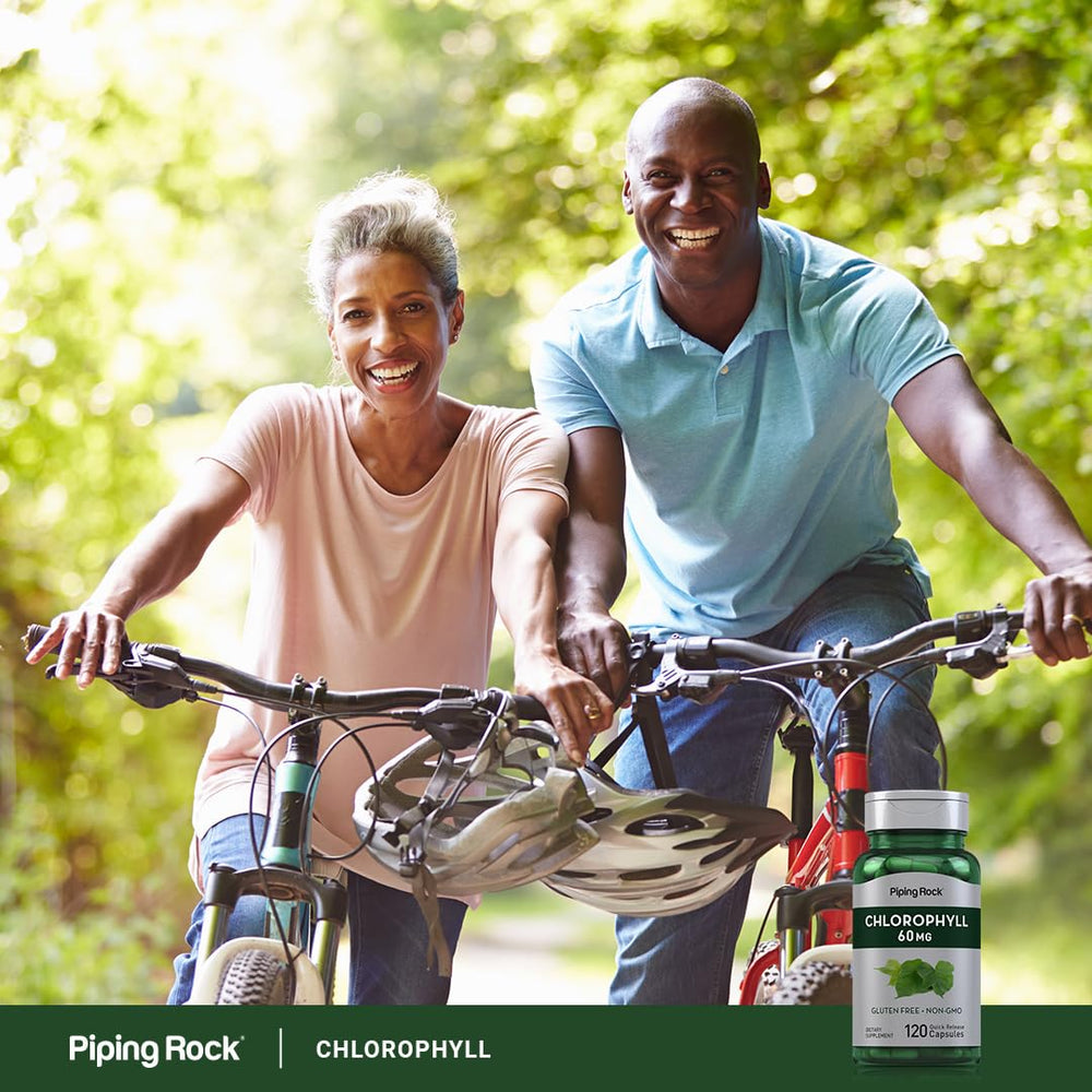 Piping Rock Chlorophyll Capsules blister pack shows portability for on-the-go use.
