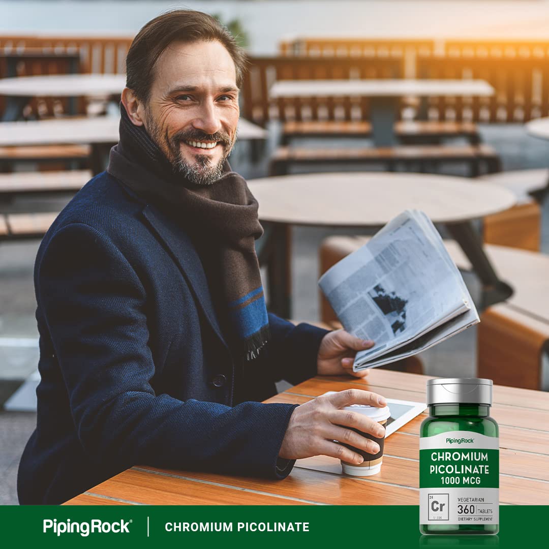 Piping Rock chromium picolinate 1000mcg vegetarian tablets arrangement
