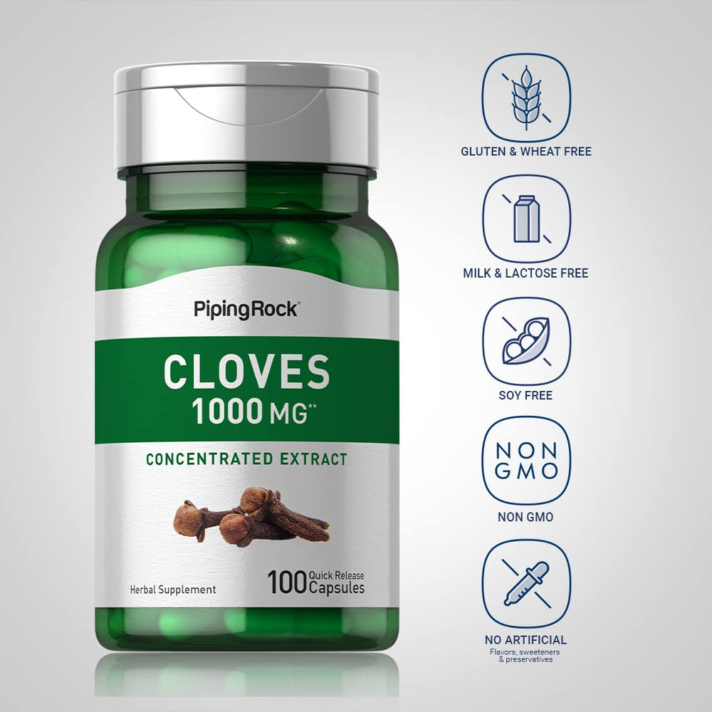 Piping Rock Cloves Capsules 1000mg | 100 Pills | Concentrated Extract ...