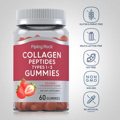 Piping Rock Collagen Gummies label closeup highlights ingredients
