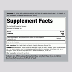Piping Rock Colostrum label close-up showing 20% immunoglobulins standard.
