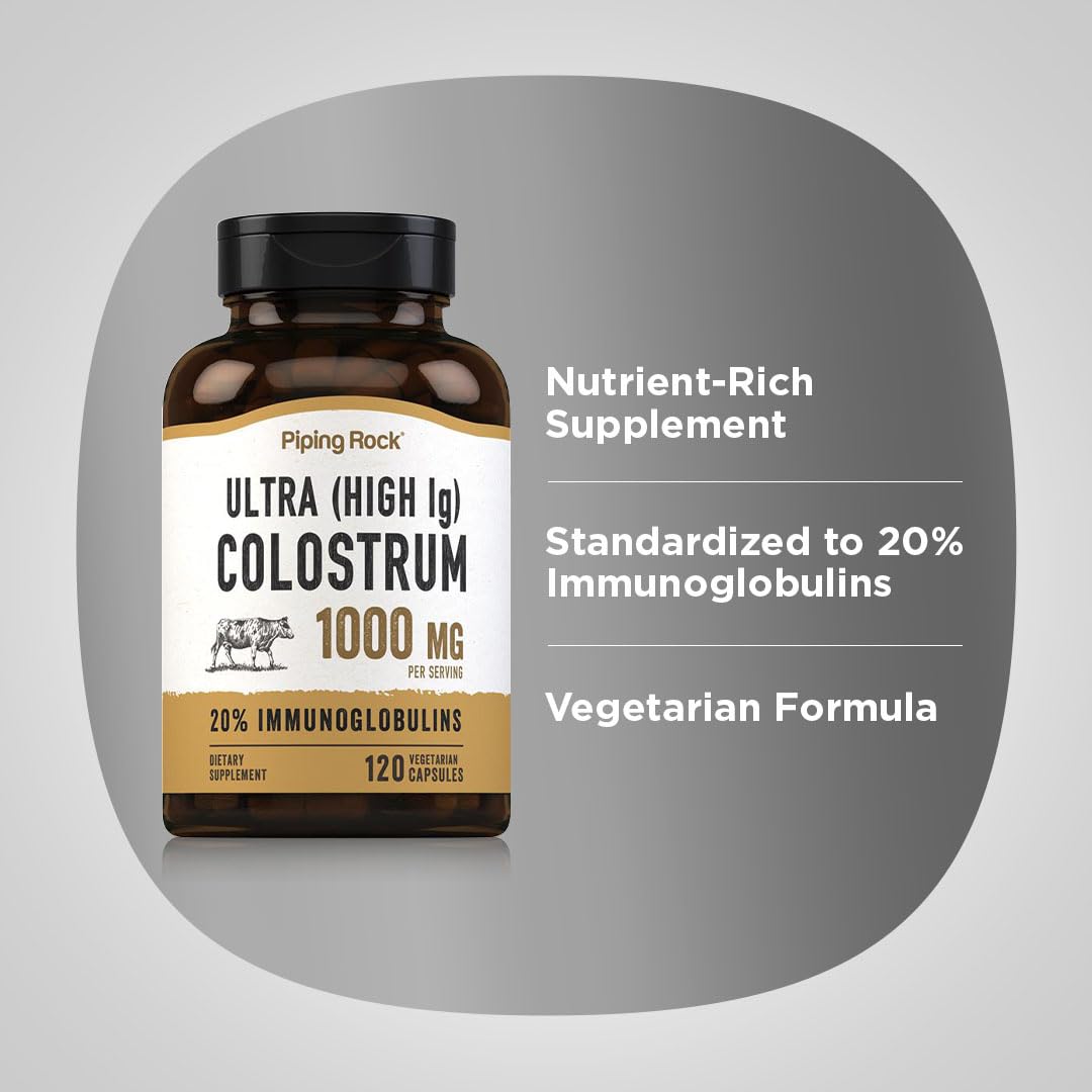 Piping Rock Colostrum pack-of-2 bottles highlight value.