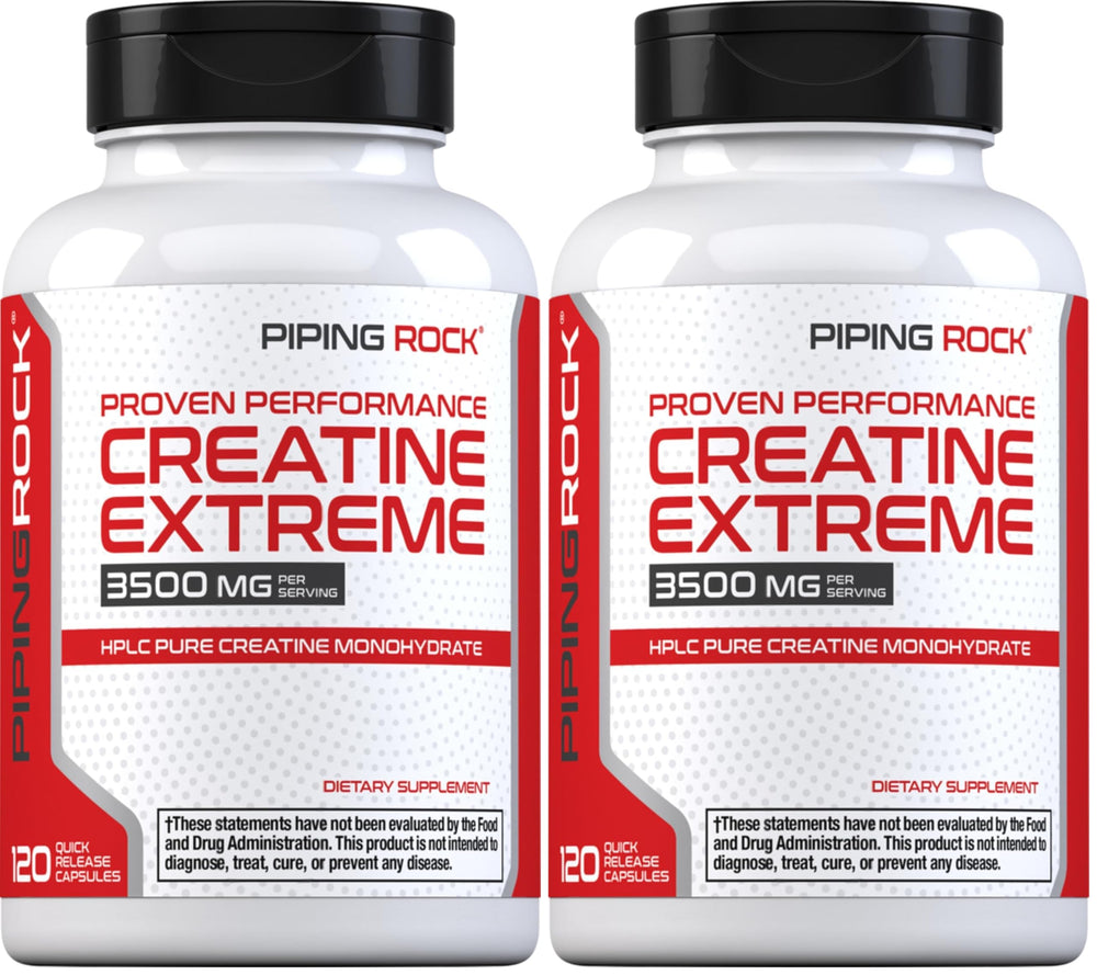 Piping Rock Creatine Monohydrate capsules bottle for high-intensity training