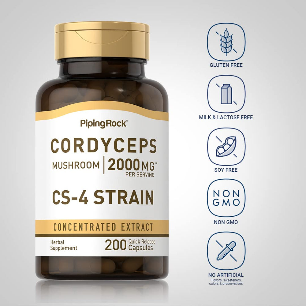 Piping Rock CS-4 capsules ready for daily vitality support.