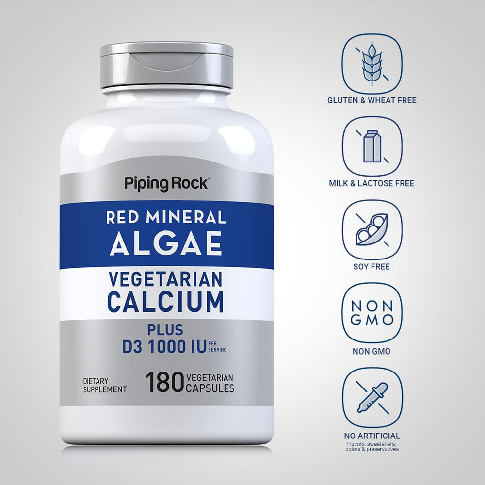 Piping Rock Vitamin D3 1000 IU label detail emphasizing added support.