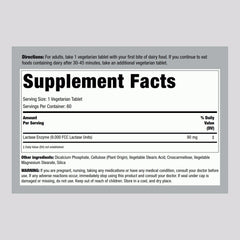 Piping Rock Dairy Relief tablets closeup highlights 9,000 FCC units.
