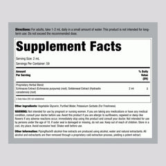 Close-up of Piping Rock label on tincture showing gluten-free and non-GMO.