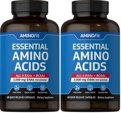 Piping Rock Essential Amino Acids bottle shown for daily fitness support.