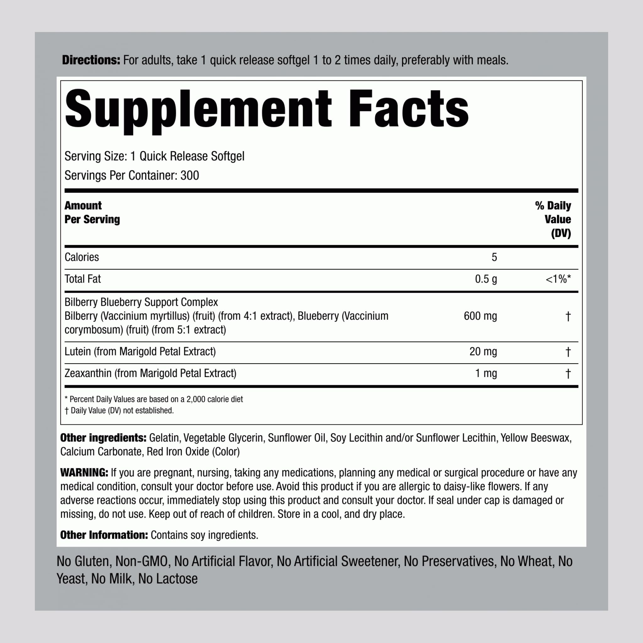 Piping Rock label close-up highlights lutein and zeaxanthin benefits for eyes.