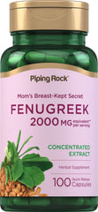 Piping Rock Fenugreek capsules bottle front view for daily supplement routine