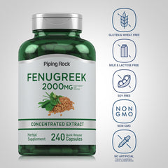 Piping Rock fenugreek capsules packaging display on shelf for daily routines.